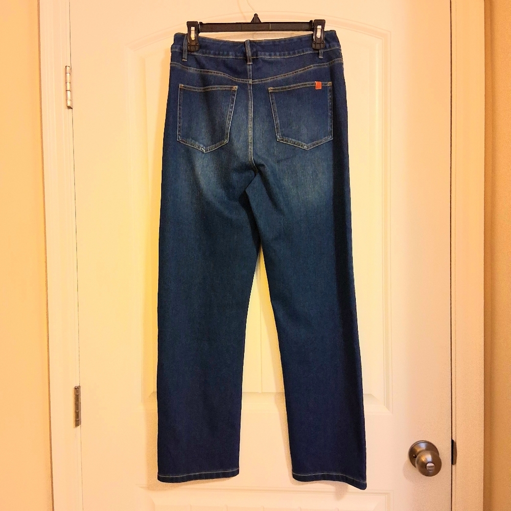 NEW Halara Flex Denim Pull-on High Waist Straight Leg Jeans Sz Med Petite NWT - Picture 4 of 10